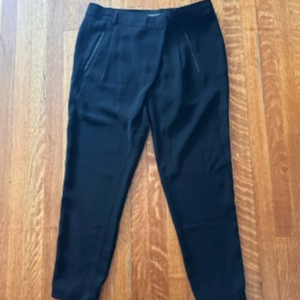 Vince. Polyester joggers with leather pocket trim detail